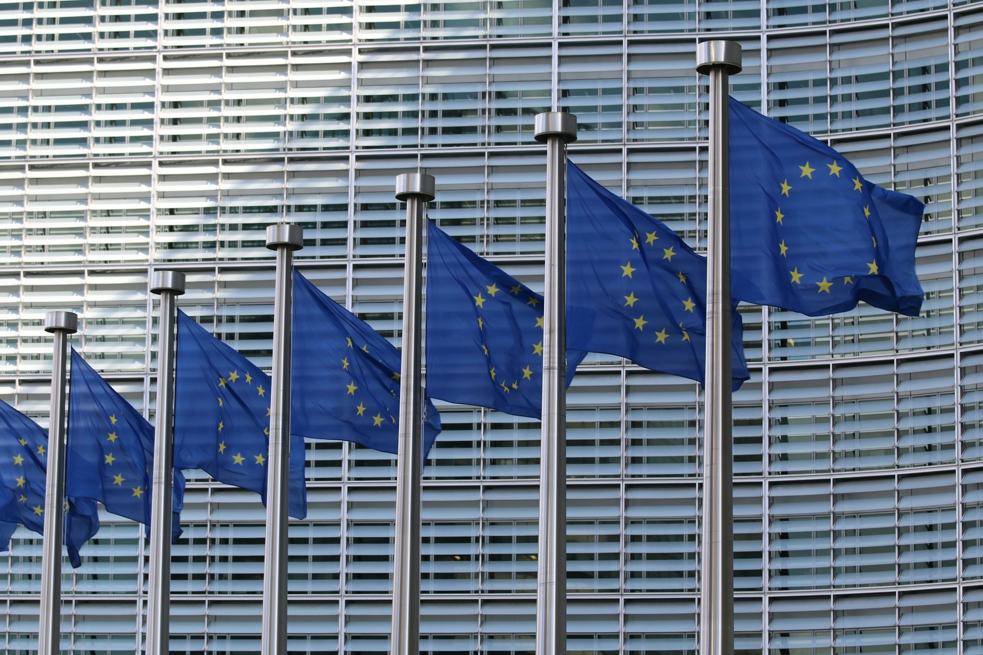 Flags in Front of European Commission